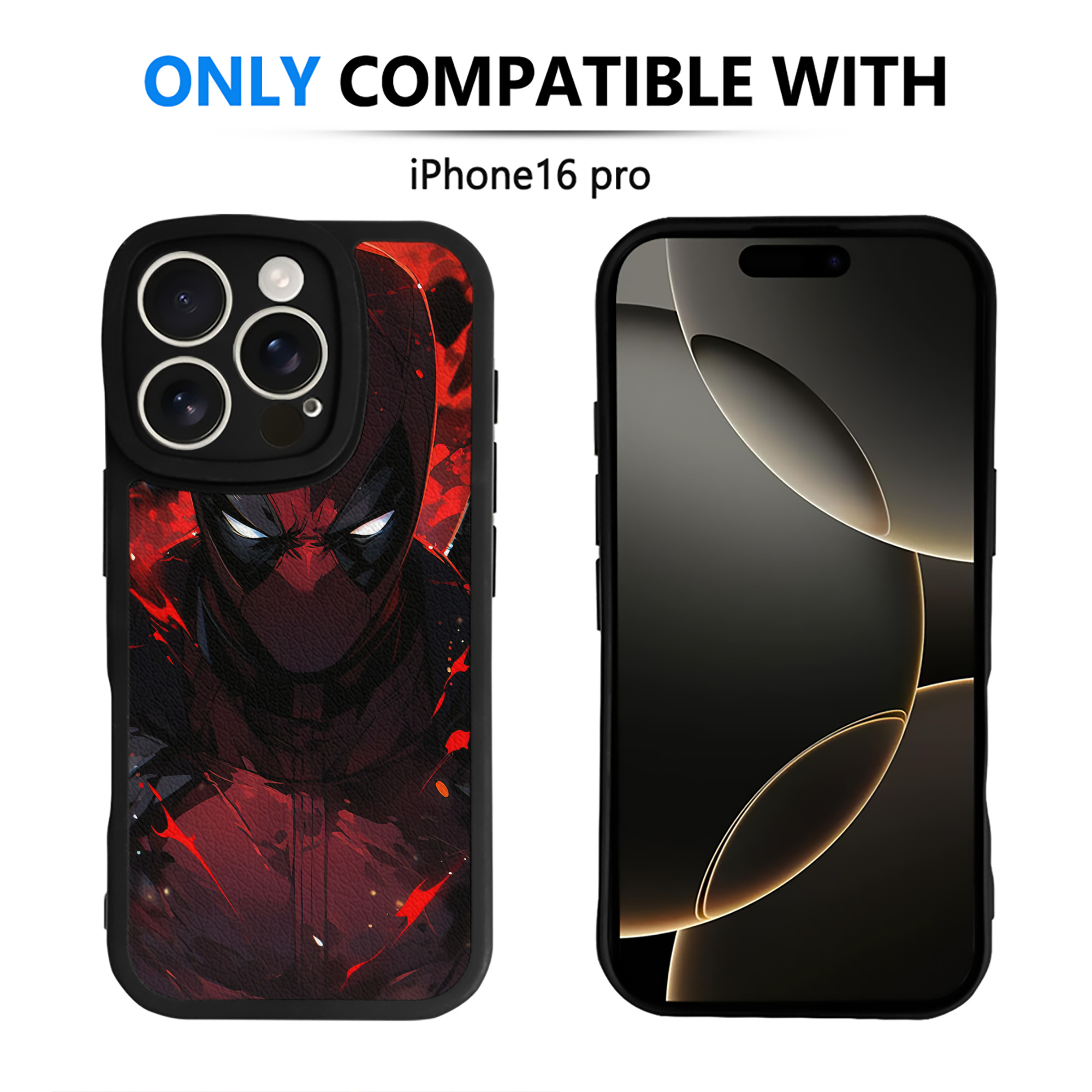 （画像用） Deadpool デッドプール 【iPhone 16シリーズ対応】シリコンスマホケース（レザー調） 材質：シリコン